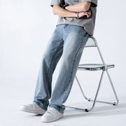 Loose Straight Washed Draping Wide Leg Vintage Jeans for Men Stylish.