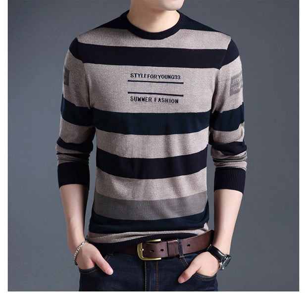 Men's Long-Sleeved T-Shirts  Men'S Bottoming Shirt Casual- Round Neck.