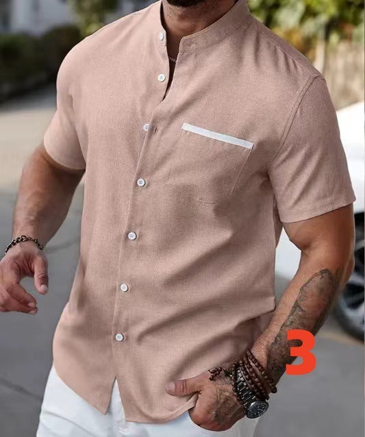 3D Digital Printed Shirt With Four Sides Elastic Short sleeve Stylish,