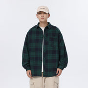 American Retro Plaid For Men Spring And Autumn Loose Casual Bottoming.