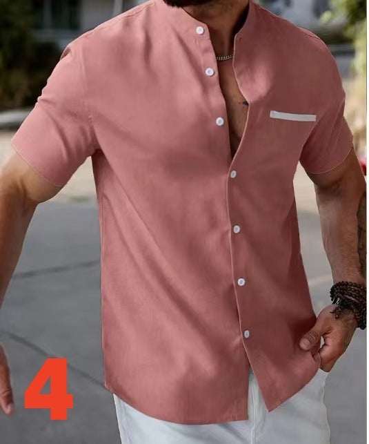 3D Digital Printed Shirt With Four Sides Elastic Short sleeve Stylish,