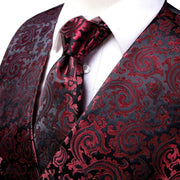 Tie Business Formal Dresses Slim Vest 4PC Necktie Hanky cufflinks