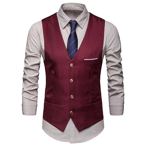 Men Slim Fits Mens Suit Vest Male Waistcoat Gilet Homme