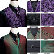 Tie Business Formal Dresses Slim Vest 4PC Necktie Hanky cufflinks