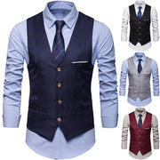 Men Slim Fits Mens Suit Vest Male Waistcoat Gilet Homme