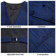 Tie Business Formal Dresses Slim Vest 4PC Necktie Hanky cufflinks