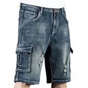 Trendy Brand Piercing 5 Shorts Men's Loose Fit, Multi-Pocket