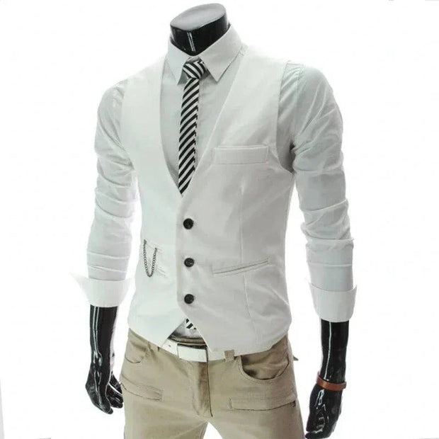 Korean Style Men's Formal Dress Vest - Fashionable High Street