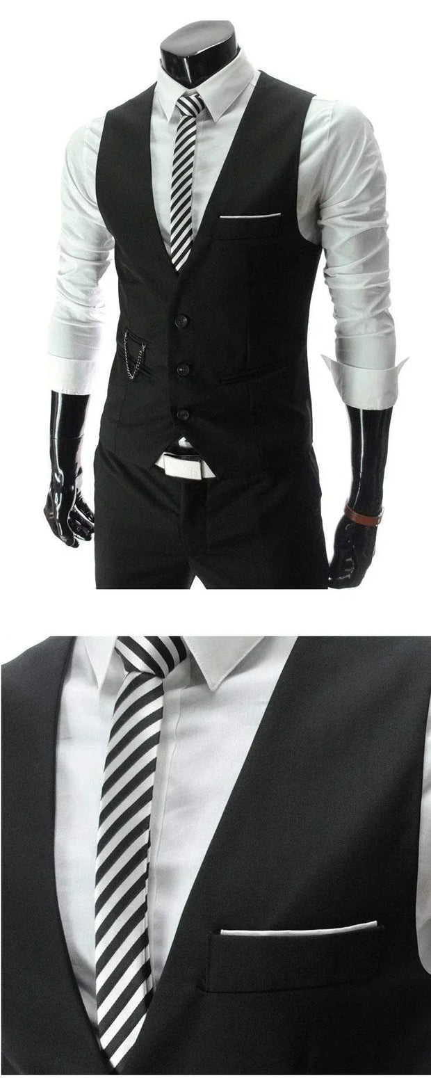 Korean Style Men's Formal Dress Vest - Fashionable High Street