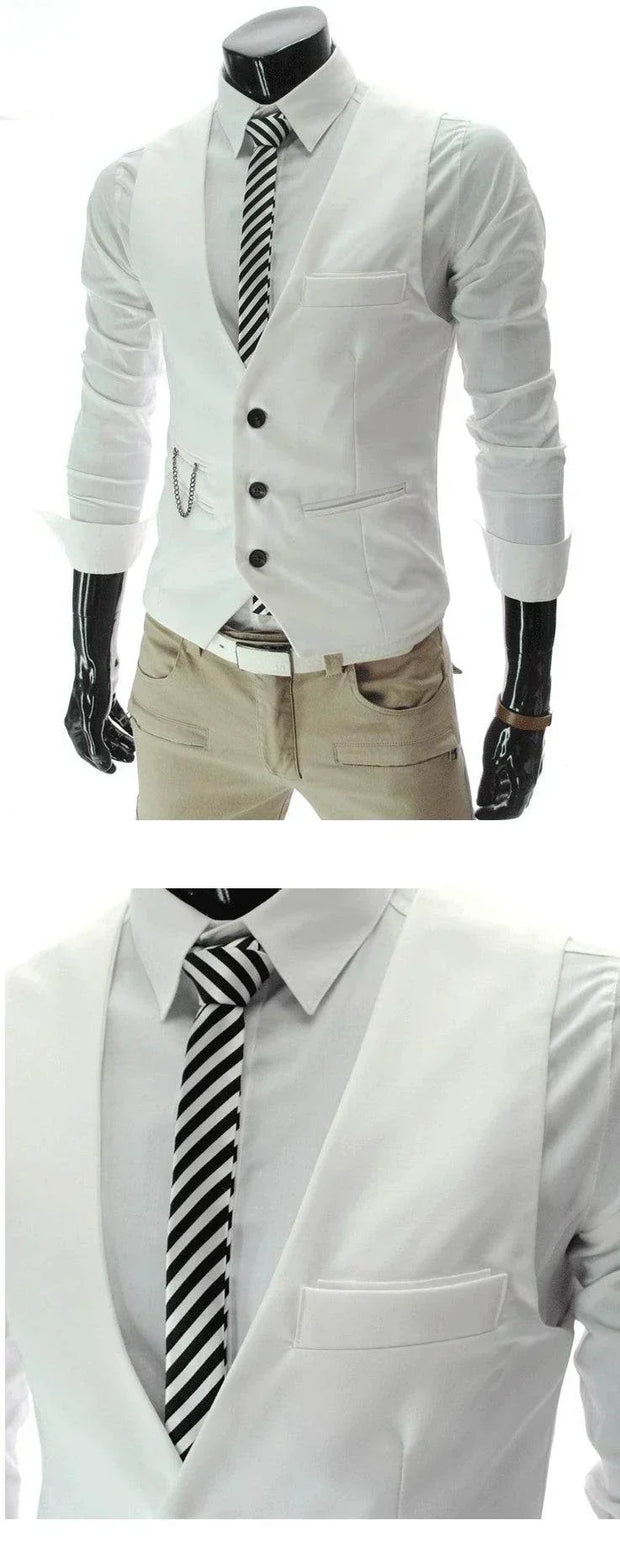 Korean Style Men's Formal Dress Vest - Fashionable High Street