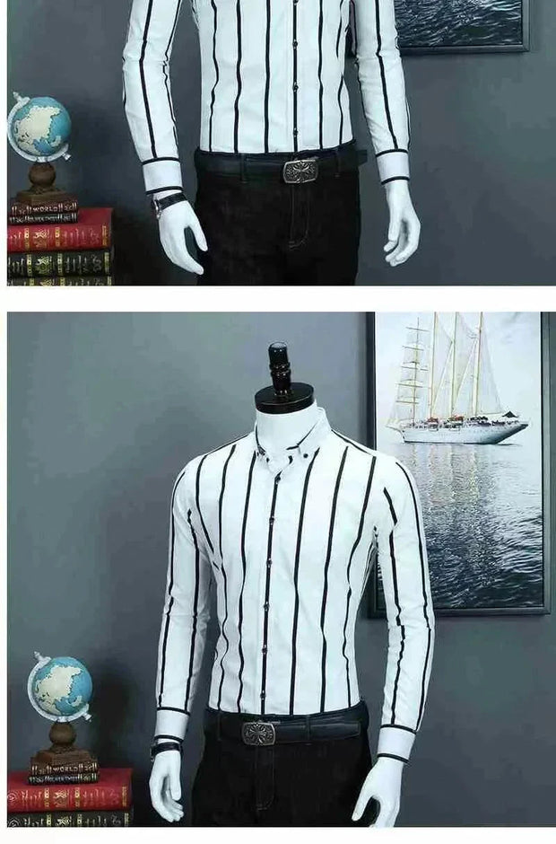 Classic Striped Dress Shirt for Men