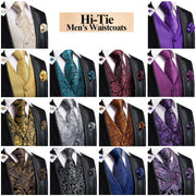 Tie Business Formal Dresses Slim Vest 4PC Necktie Hanky cufflinks