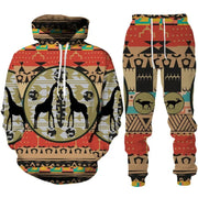 Retro African 3D Printed Hoodie Suit Fashion Tracksuit