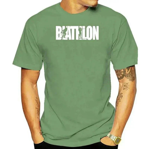 -shirt featuring biathlon wintersport text print