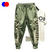 Men Summer Black Trousers Man Harem Joggers Green Emo Casual