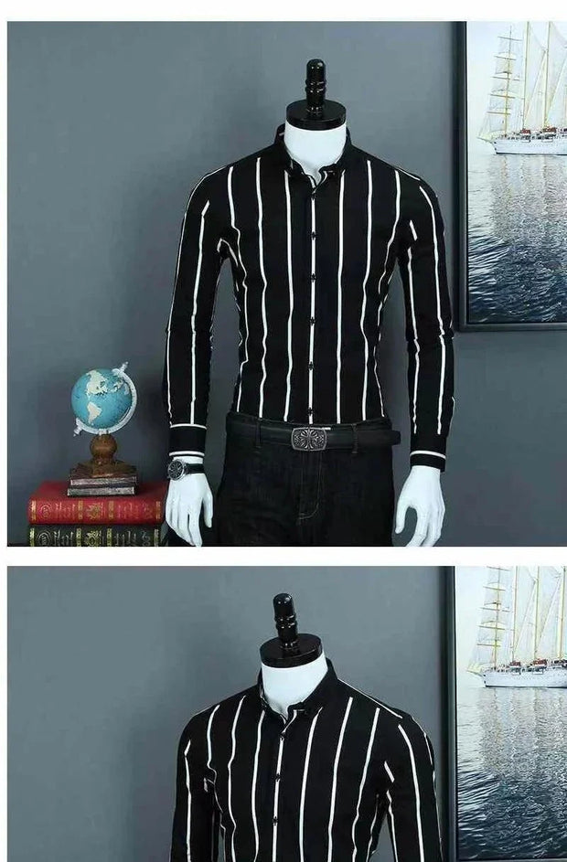 Classic Striped Dress Shirt for Men