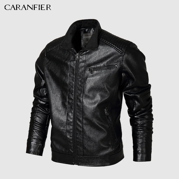 Mens Jackets Faux Leather Style Casual Businessmen Male Long Windproof