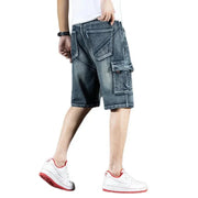 Trendy Brand Piercing 5 Shorts Men's Loose Fit, Multi-Pocket