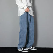 Korean Men's Casual Long Jeans - Classic Wide-leg Pants