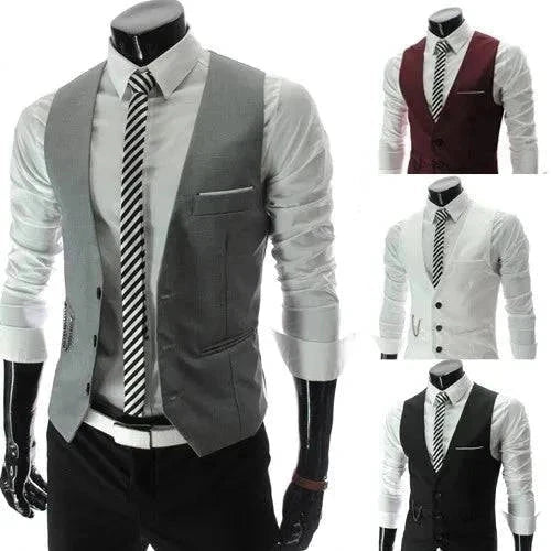 Korean Style Men's Formal Dress Vest - Fashionable High Street