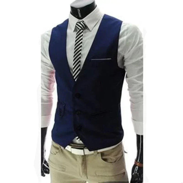 Korean Style Men's Formal Dress Vest - Fashionable High Street