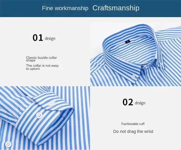 Classic Striped Dress Shirt for Men