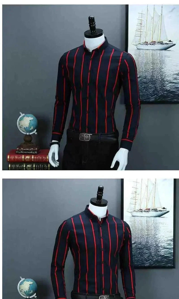 Classic Striped Dress Shirt for Men