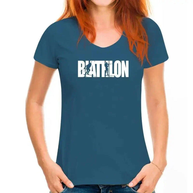 -shirt featuring biathlon wintersport text print