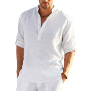 Casual shirts, loose cotton men's fashionable stand-up collar