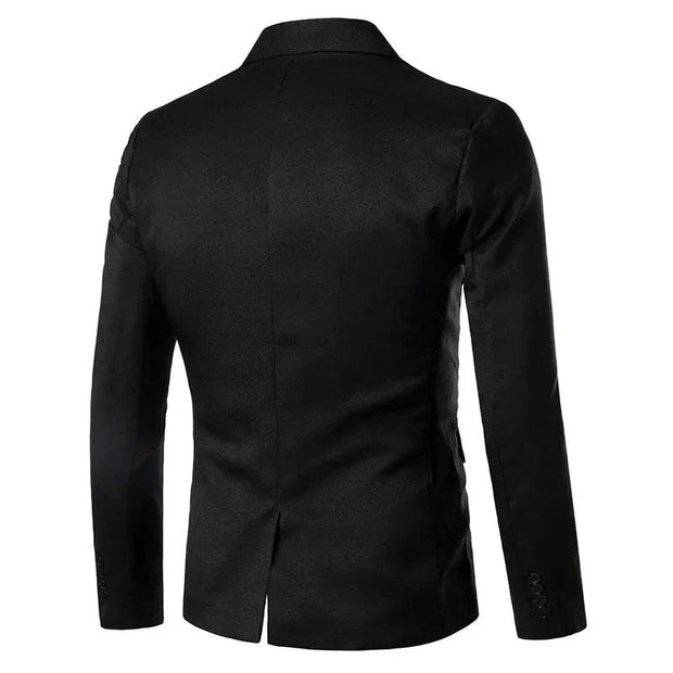 Single Button Suits Slim Fit Party Wedding Casual Blazer Black