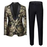 Men Jacquard Suit 2 Piece - Luxury Wedding Prom Blazer