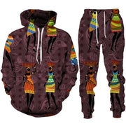 Retro African 3D Printed Hoodie Suit Fashion Tracksuit