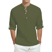 Casual shirts, loose cotton men's fashionable stand-up collar