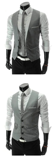 Korean Style Men's Formal Dress Vest - Fashionable High Street