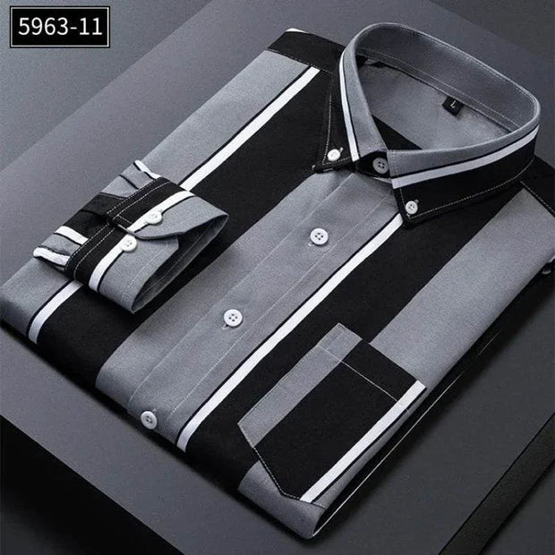 Classic Striped Dress Shirt for Men