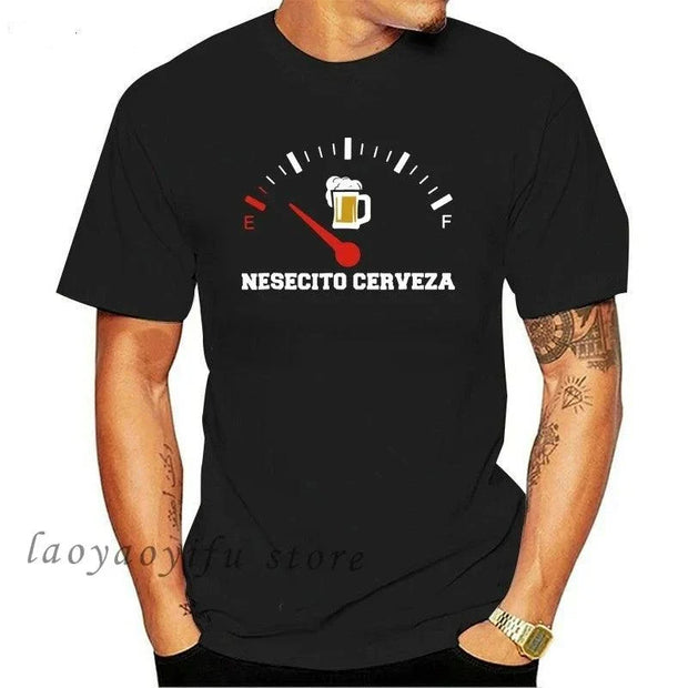 Necesito Cerveza Beer Funny Spanish Quote Men Black TShirts