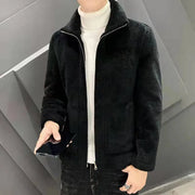 Lamb Fleece Coat Men's Autumn/Winter Thick Fleece Cotton Trendy style.