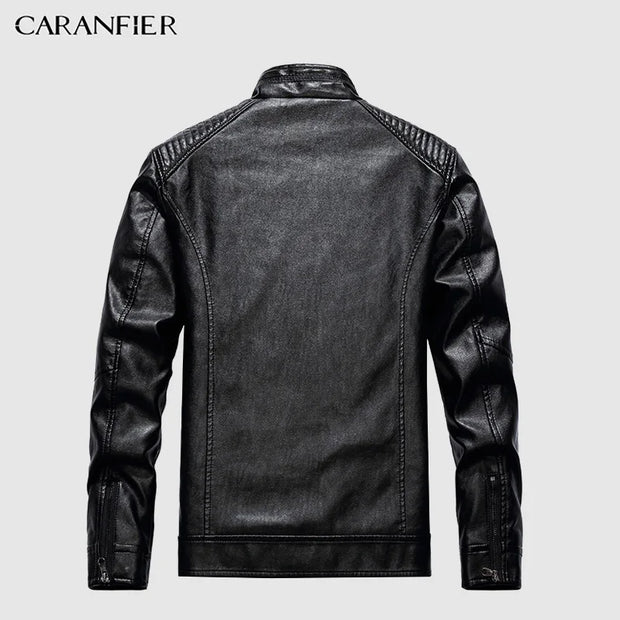 Mens Jackets Faux Leather Style Casual Businessmen Male Long Windproof