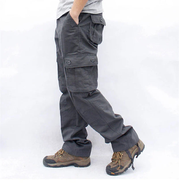 Ombre Streetwear Army Straight Trousers Overalls Men Cargo Pants Casual Multi Pockets