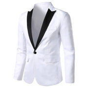 Single Button Suits Slim Fit Party Wedding Casual Blazer Black