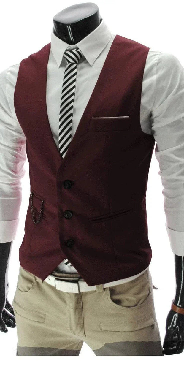 Korean Style Men's Formal Dress Vest - Fashionable High Street