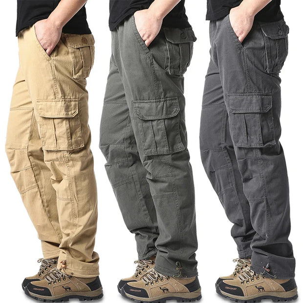 Large Pocket Loose Overalls Men's Outdoor Sports Pants PureCottonprand