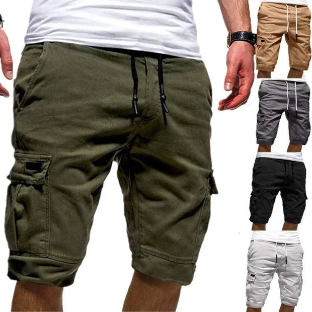 men's clothing summer cargo drawstring pants