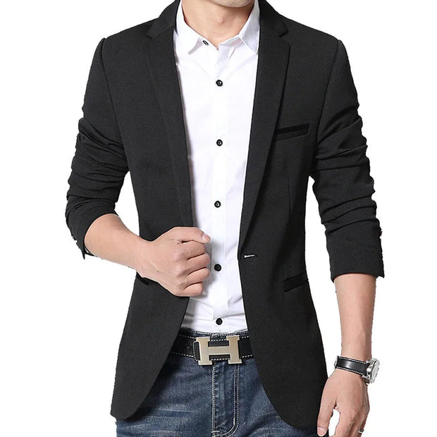 Casual Blazer 2024 Autumn Men's Fashion Slim Business Suit