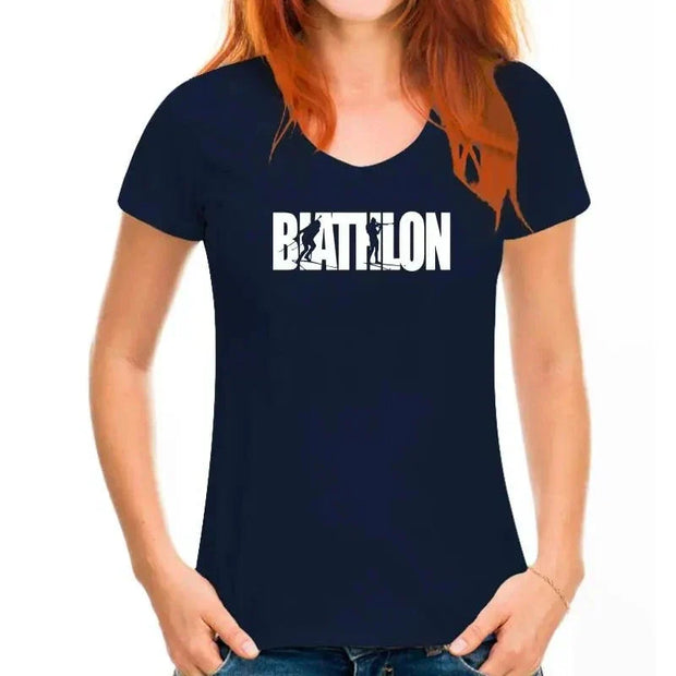 -shirt featuring biathlon wintersport text print