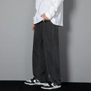 Korean Men's Casual Long Jeans - Classic Wide-leg Pants