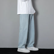 Korean Men's Casual Long Jeans - Classic Wide-leg Pants