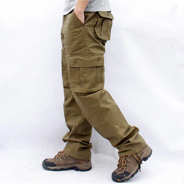 Ombre Streetwear Army Straight Trousers Overalls Men Cargo Pants Casual Multi Pockets