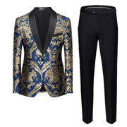 Men Jacquard Suit 2 Piece - Luxury Wedding Prom Blazer