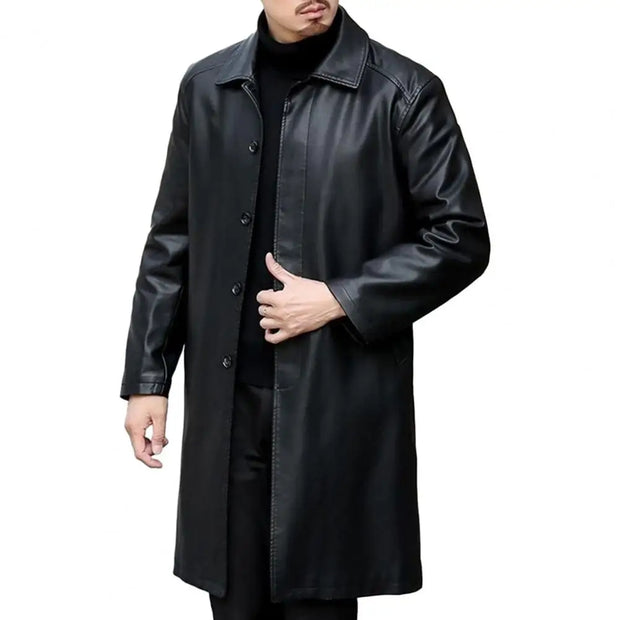 Men Autumn Winter Faux Leather Windbreaker for Ultimate Comfort casual